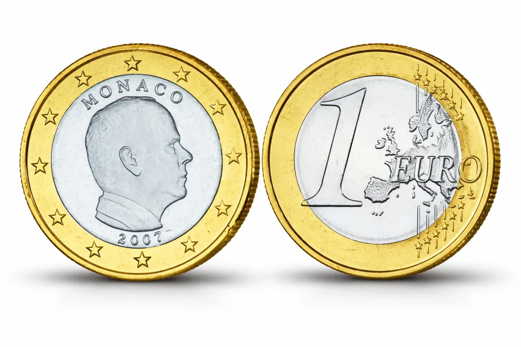 Wert-Stufen-Infografik zur 1-Euro-Münze.