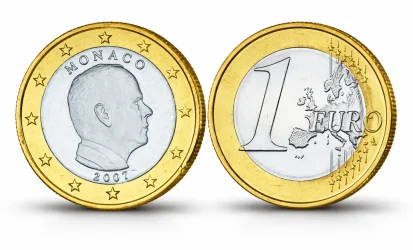 Wert-Stufen-Infografik zur 1-Euro-Münze.