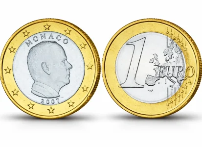 Wert-Stufen-Infografik zur 1-Euro-Münze.